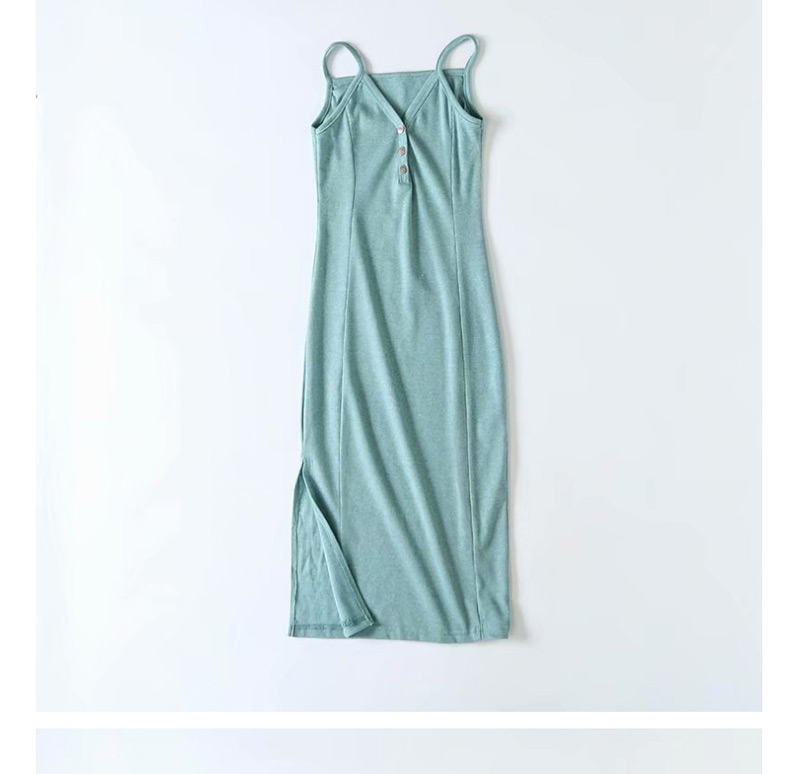Fashion Aqua Blue Side Slit Sling Bag Hip Dress,Long Dress