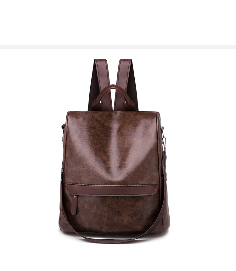 Fashion Brown Pu Leather Backpack,Backpack