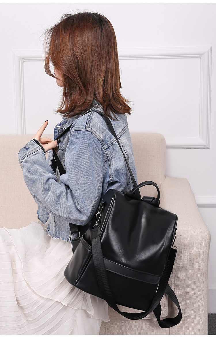 Fashion Black Pu Leather Backpack,Backpack