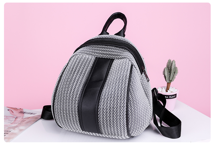 Fashion Gray Woven Mesh Backpack,Backpack