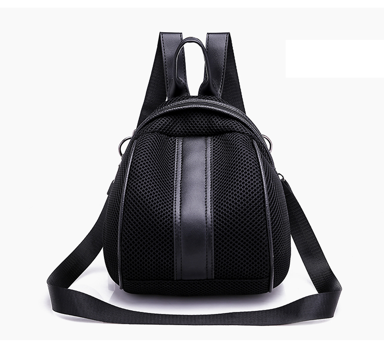 Fashion Black Woven Mesh Backpack,Backpack