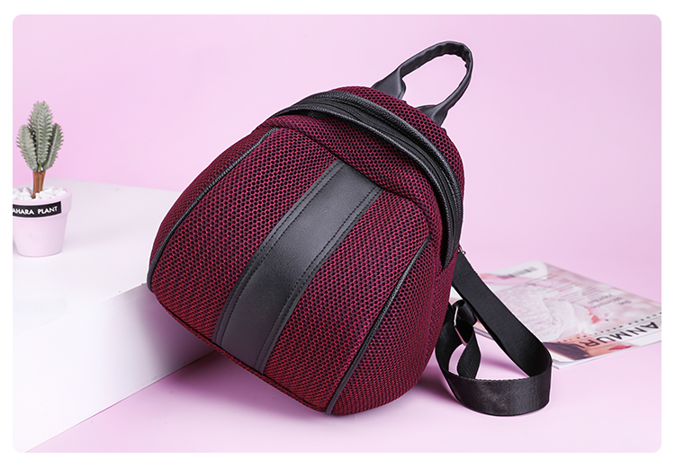 Fashion Red Woven Mesh Backpack,Backpack