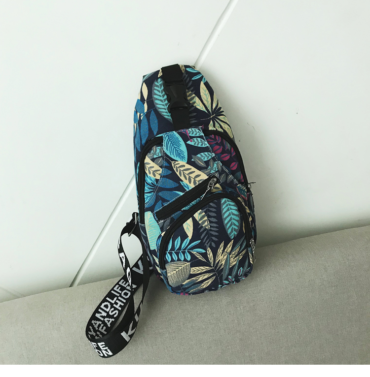 Fashion Blue Leaf Print Shoulder Crossbody Bag,Shoulder bags