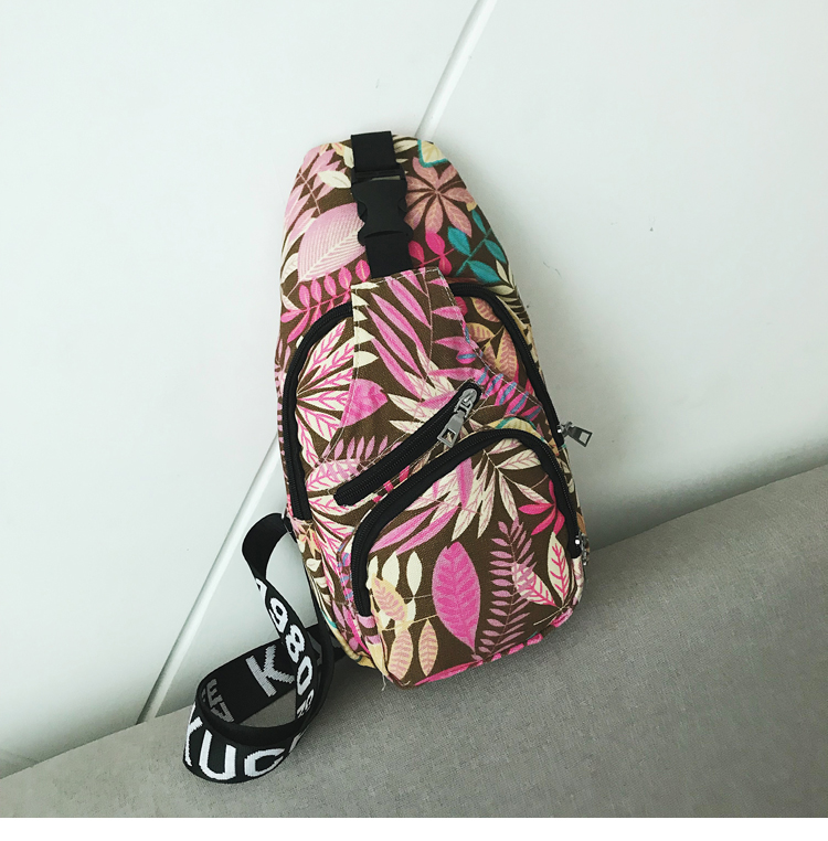 Fashion Light Pink Leaf Print Shoulder Crossbody Bag,Shoulder bags
