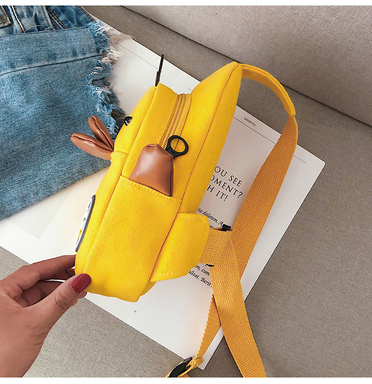 Fashion Yellow Canvas Cartoon Chest Bag,Shoulder bags
