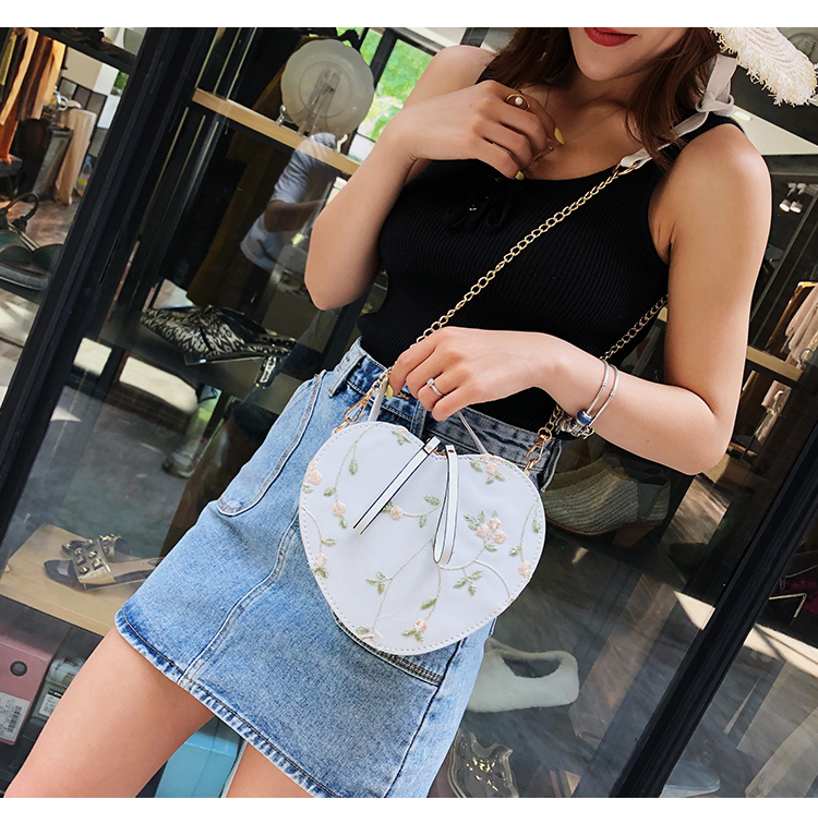 Fashion Green Crossbody Chain Lace Embroidered Shoulder Tote,Shoulder bags