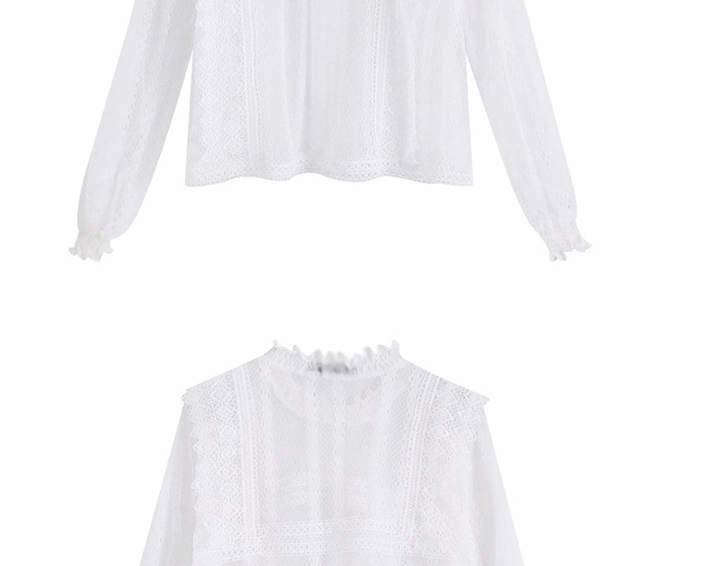 Fashion White Lace Stitching Perspective Shirt,Tank Tops & Camis
