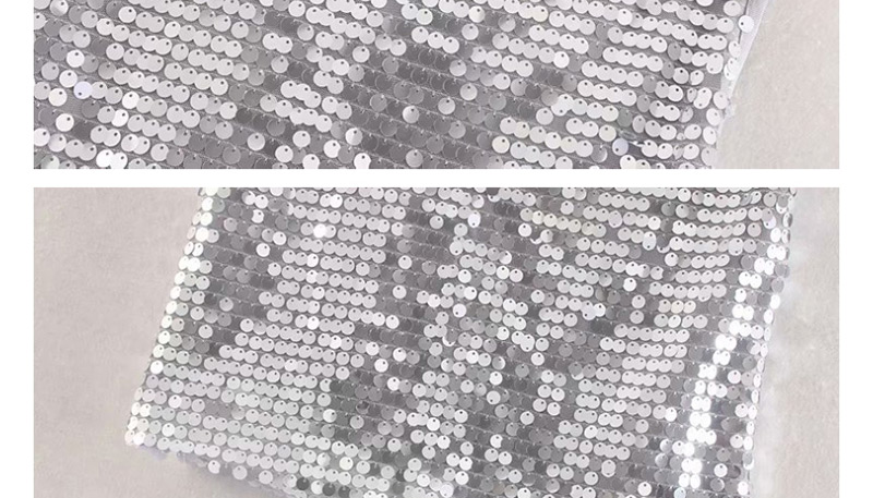 Fashion Silver Sequined Stitching Skirt,Skirts