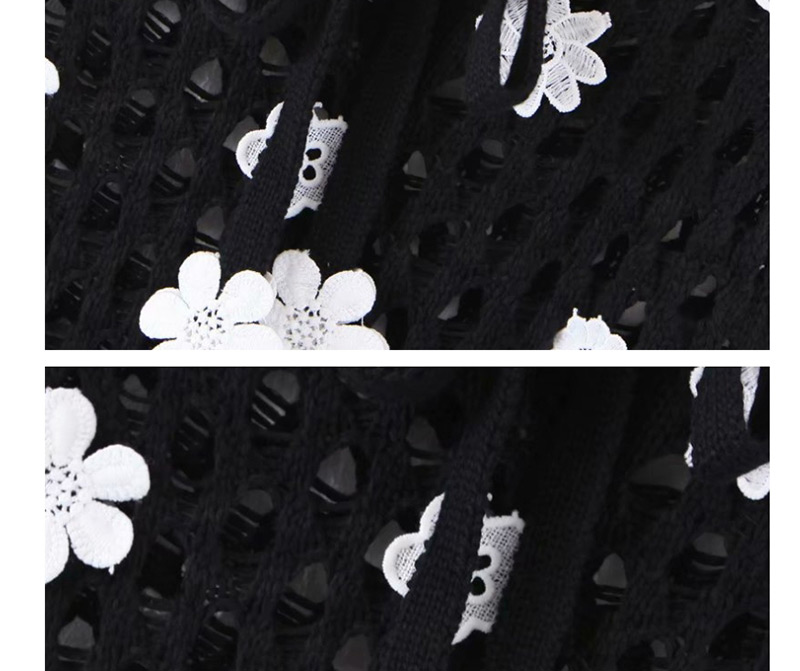 Fashion Black Crocheted Openwork Lace Skirt,Skirts