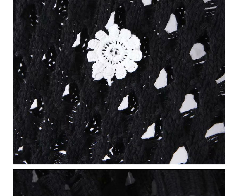 Fashion Black Crocheted Openwork Lace Skirt,Skirts