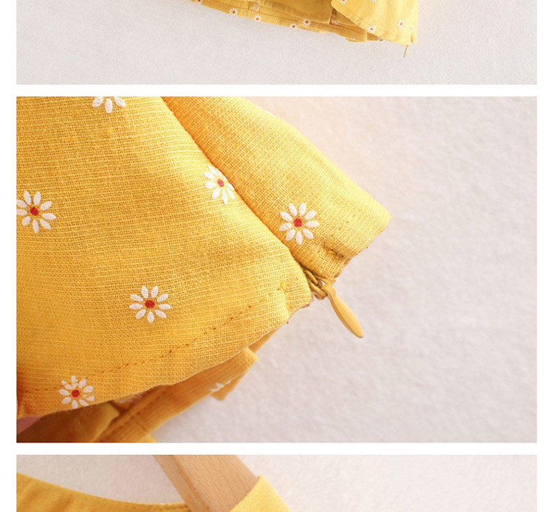 Fashion Yellow Sun Flower Print Short Pullover Shirt,Blouses