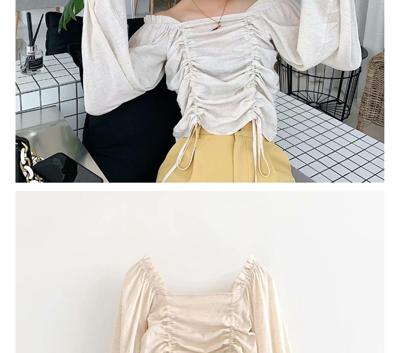 Fashion Color One-shoulder Pleated Shirt,Blouses
