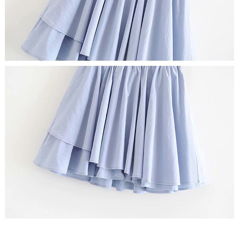 Fashion Blue Irregular Skirt,Skirts