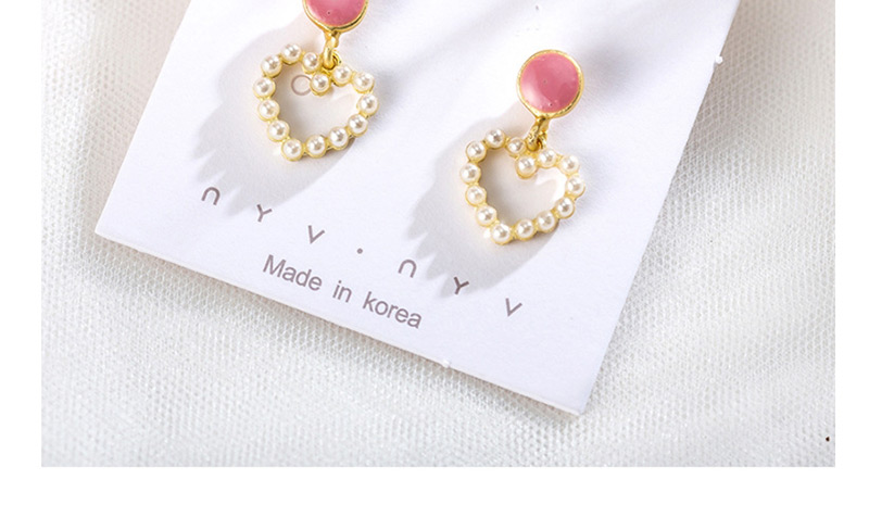 Fashion Pink Love Millet Beads Earrings,Drop Earrings