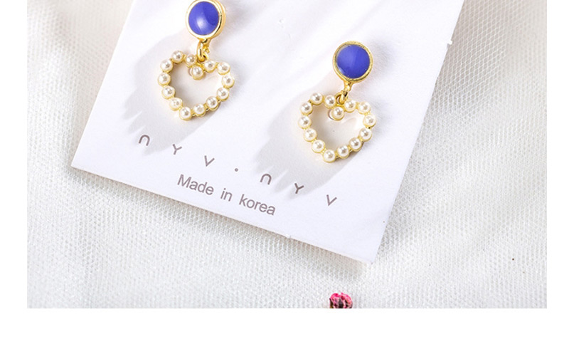 Fashion Blue Love Millet Beads Earrings,Drop Earrings