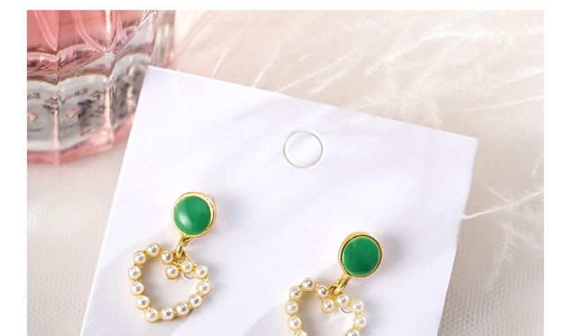 Fashion Green Love Millet Beads Earrings,Drop Earrings