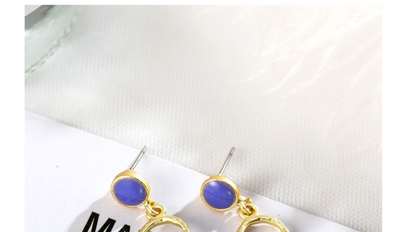Fashion Round Pink Geometric Round Color Stitching Stud Earrings,Drop Earrings