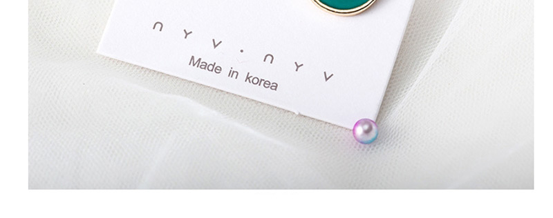 Fashion Blue Round Hit Color Glaze Stitching Stud Earrings,Stud Earrings