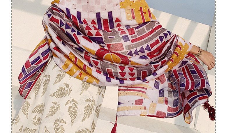 Fashion Color Cotton And Linen Printed Scarves,Thin Scaves