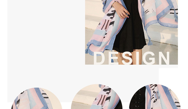 Fashion Wave Cotton And Linen Printed Scarves,Thin Scaves
