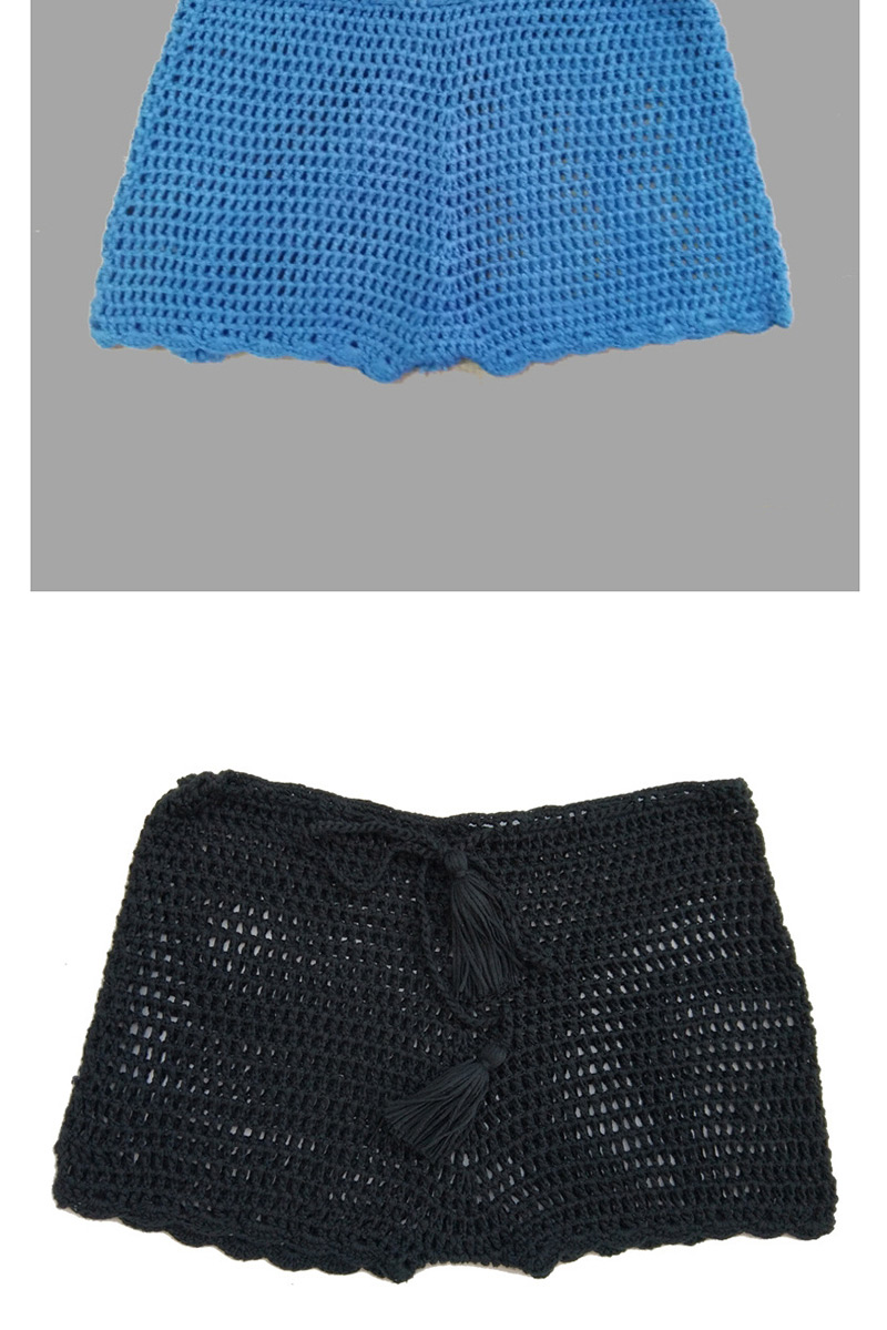 Fashion Black Lace-knit Boxer Short-sleeved Swim Trunks,Shorts