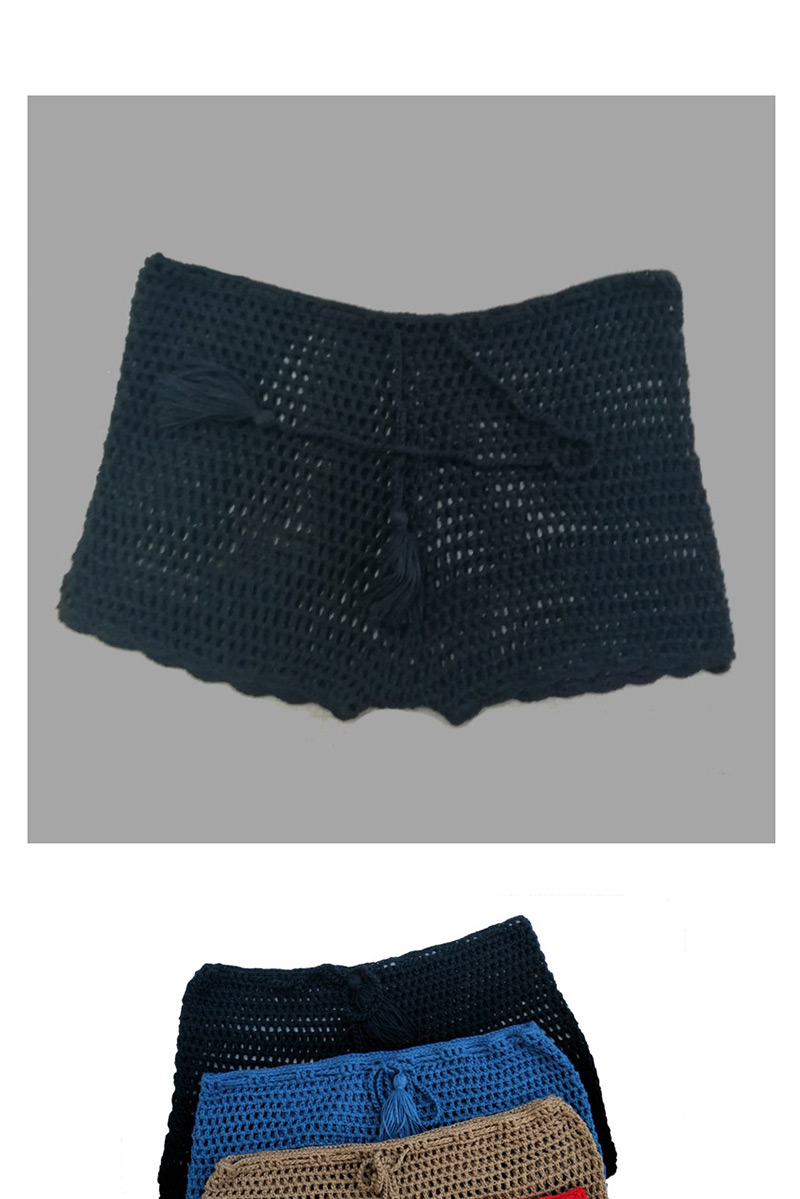 Fashion Blue Lace-knit Boxer Short-sleeved Swim Trunks,Shorts