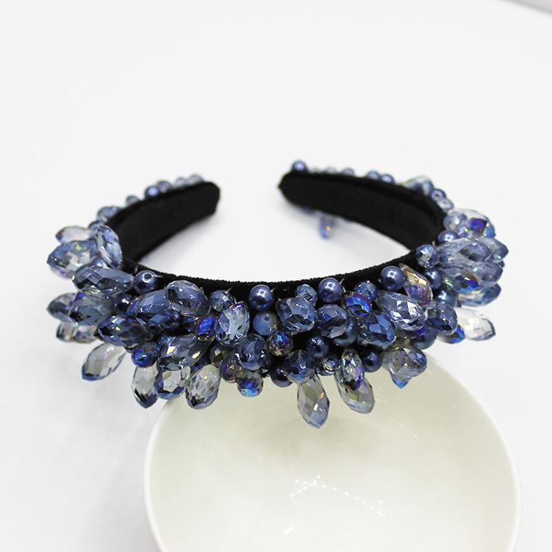 Fashion Clear Blue Pearl-studded Headband,Head Band