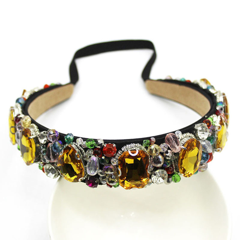 Fashion Square Diamond Color Gemstone Headband,Head Band