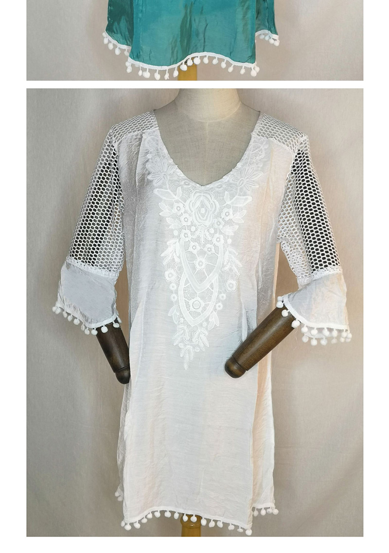 Fashion White Lace Stitching Mesh Sunscreen Clothing,Sunscreen Shirts