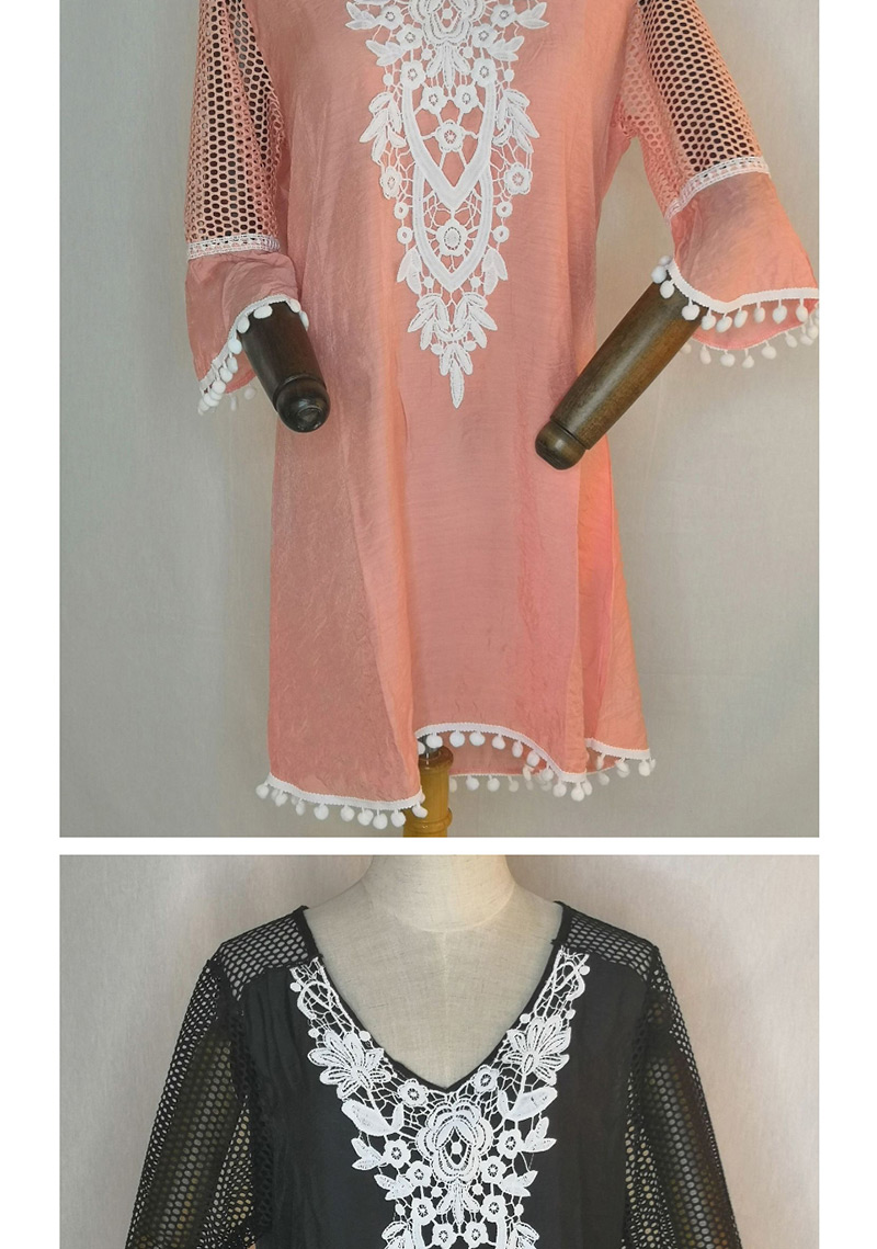 Fashion Pink Lace Stitching Mesh Sunscreen Clothing,Sunscreen Shirts