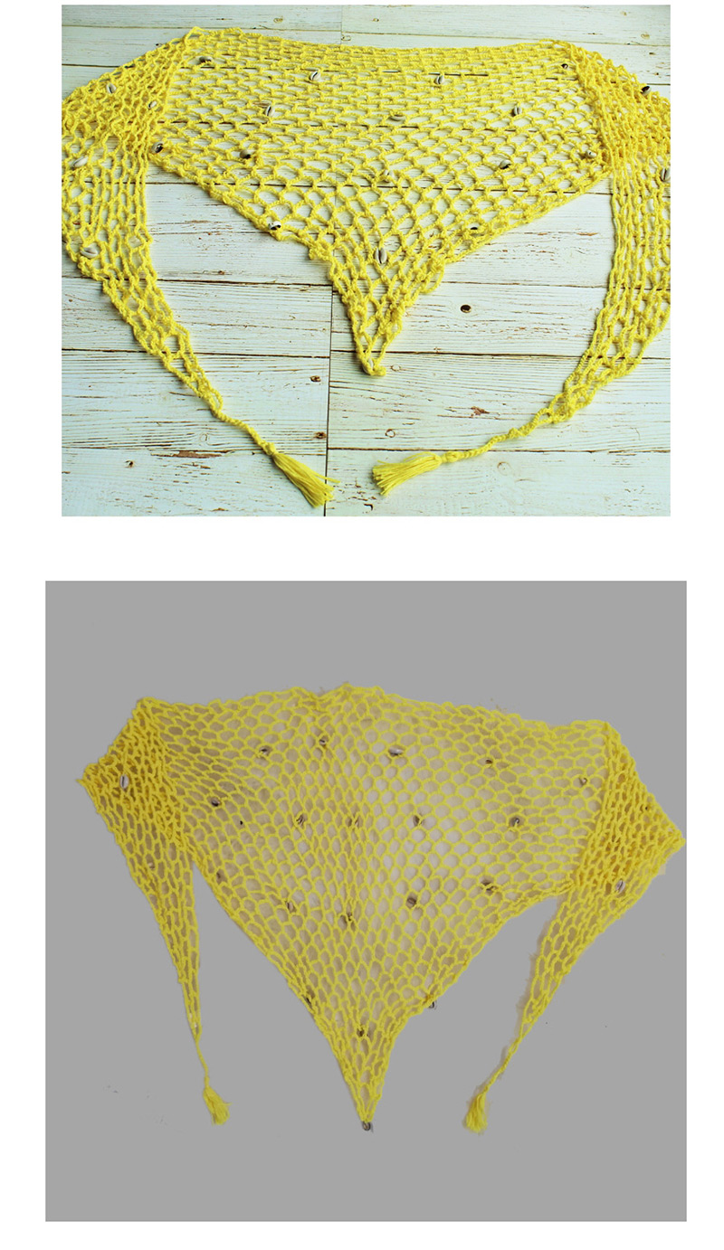 Fashion Yellow Hollow Triangle Anti-smashing Shawl,Sunscreen Shirts