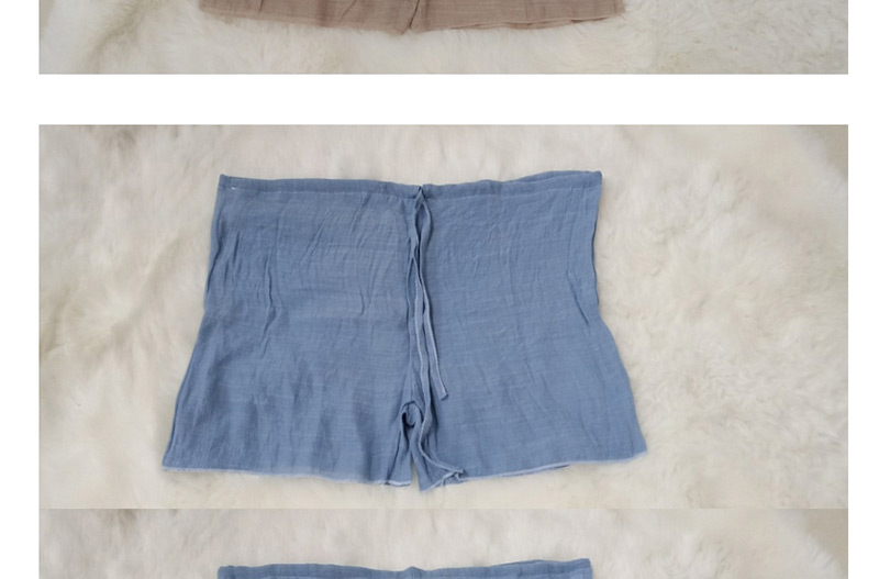 Fashion Light Blue Cotton Sliver Shorts,Shorts