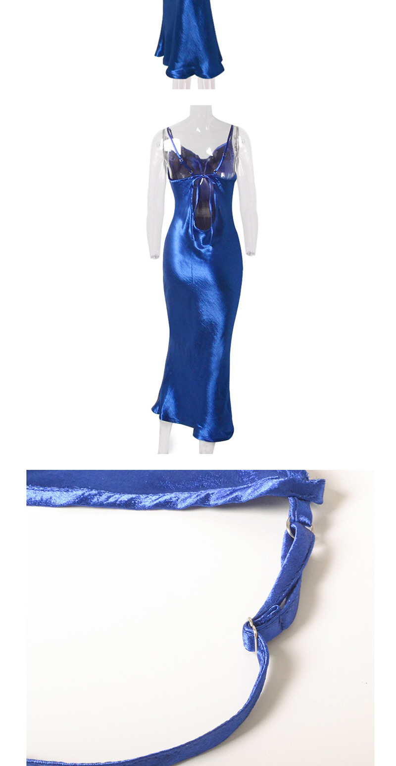 Fashion Sapphire Sling Satin Fishtail Dress,Long Dress