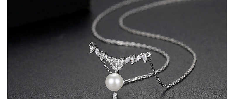 Fashion Platinum Pearl Love Necklace,Necklaces