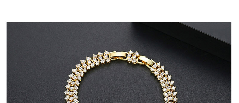 Fashion 18k Copper Inlaid Zirconium Bracelet,Rings