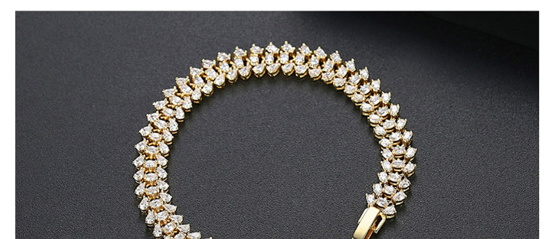 Fashion 18k Copper Inlaid Zirconium Bracelet,Rings