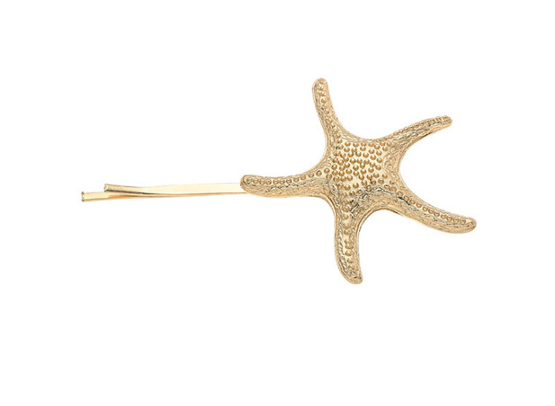 Fashion Conch Golden Alloy Geometry Diamond Hair Clip,Hairpins