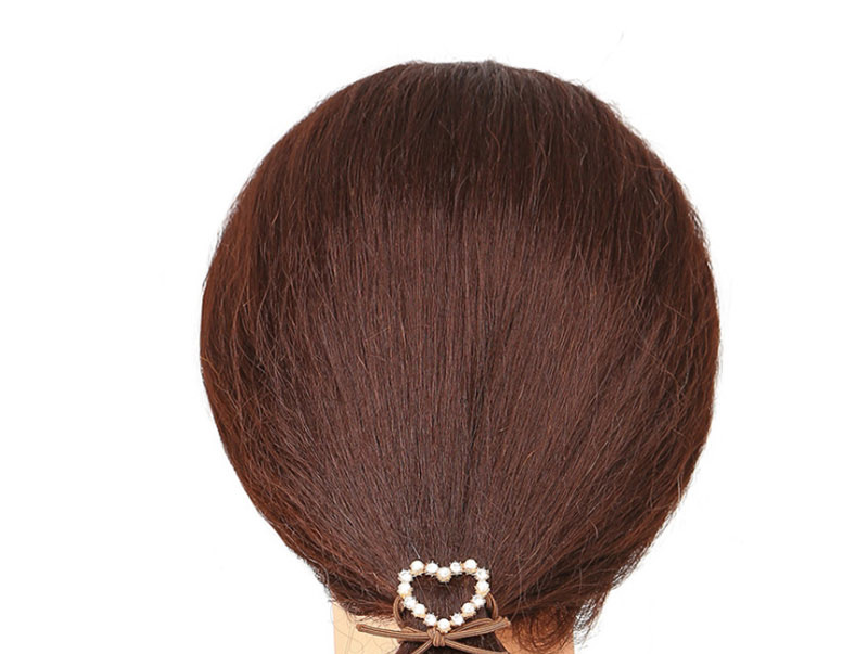 Fashion Heart Shaped Pearl Geometric Alloy Knotted Pearl Hair Rope,Hair Ring