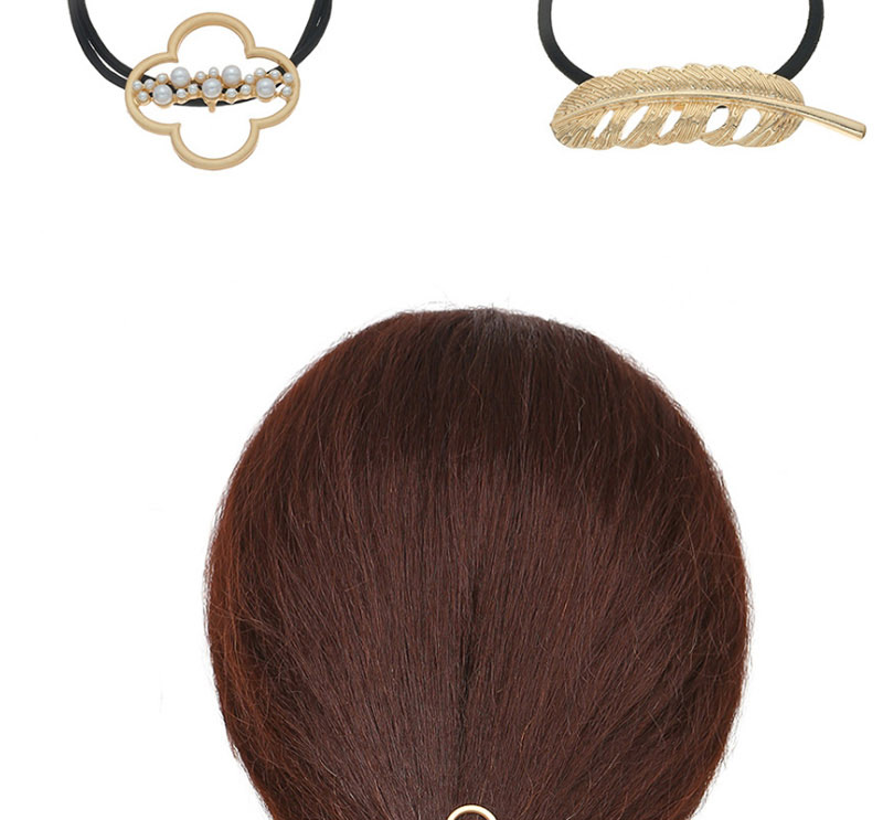 Fashion Flower Alloy Geometric Pearl Hair Rope,Hair Ring