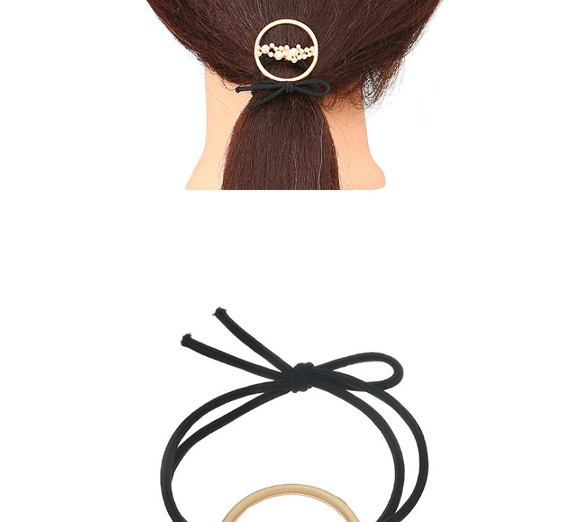 Fashion Moon Alloy Geometric Pearl Hair Rope,Hair Ring