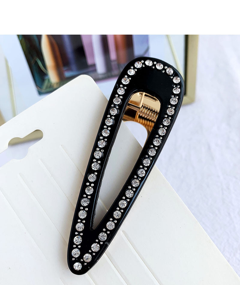 Fashion Black Alloy Resin Diamond Hair Clip Set,Hairpins