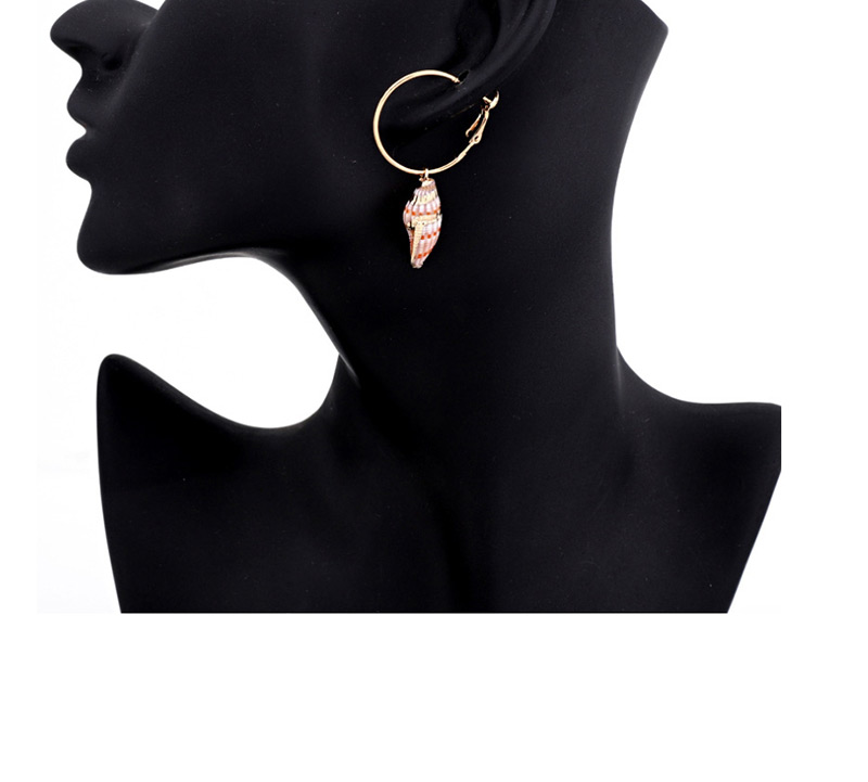 Fashion Gold Shell Circle Earrings,Hoop Earrings