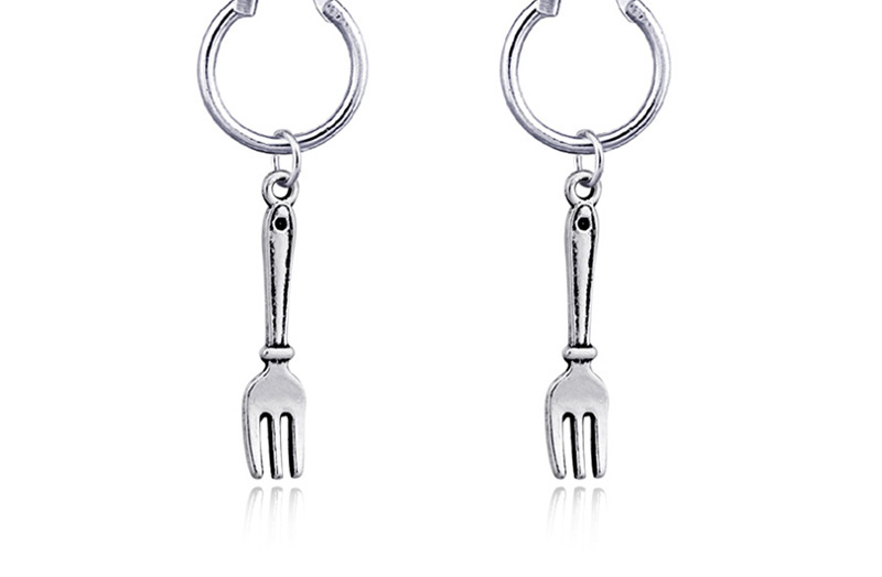 Fashion Fork Stainless Steel Open Earrings,Earrings