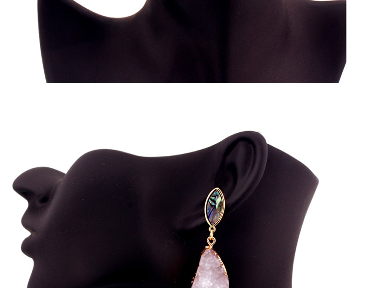 Fashion Pink Imitation Natural Stone Geometric Resin Earrings,Stud Earrings