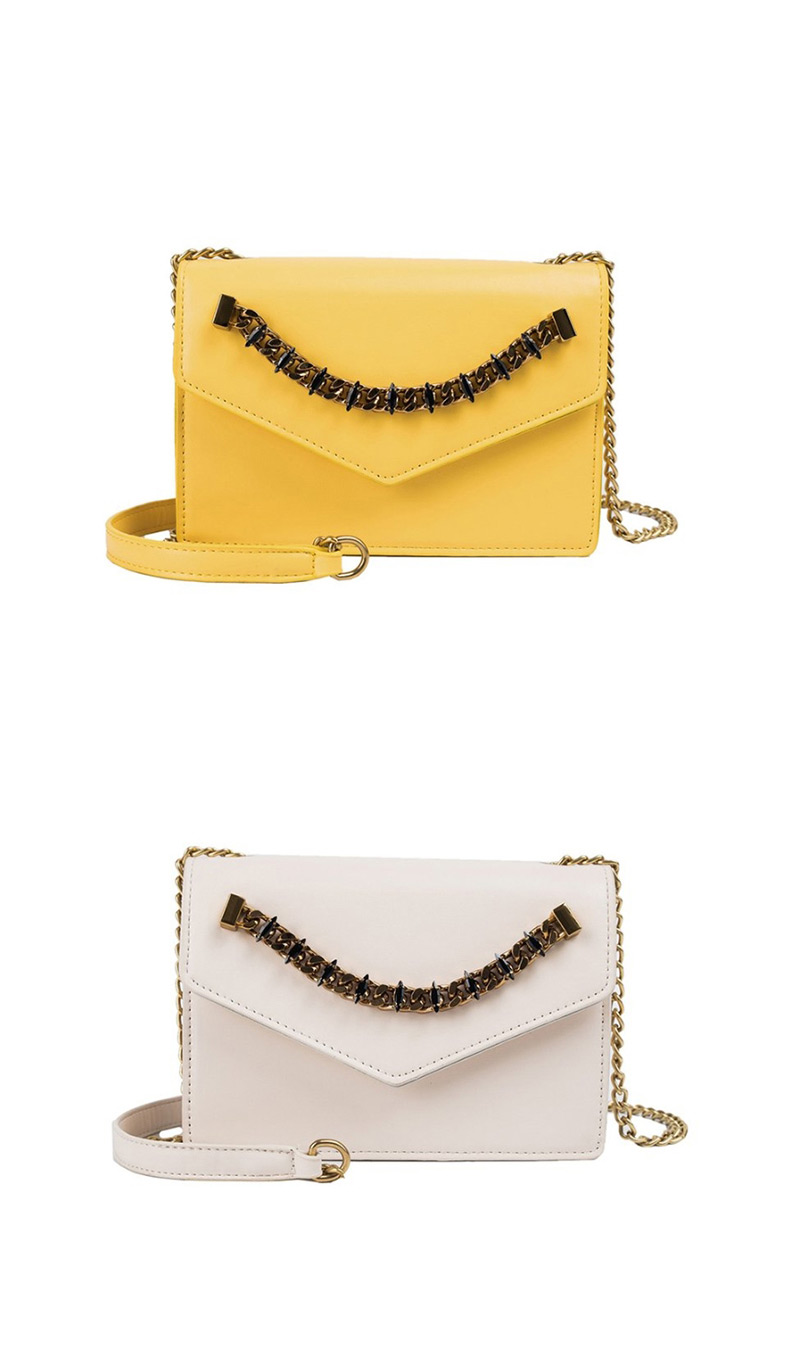 Fashion Yellow Pu Alloy Envelope Shoulder Bag,Messenger bags