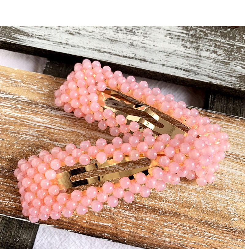 Fashion Yellow Alloy Resin Beads Triangle Hairpin,Hairpins