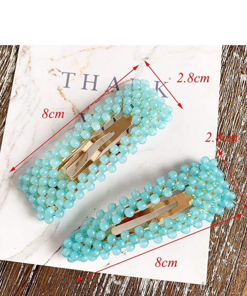 Fashion Green Alloy Resin Beads Triangle Hairpin,Hairpins