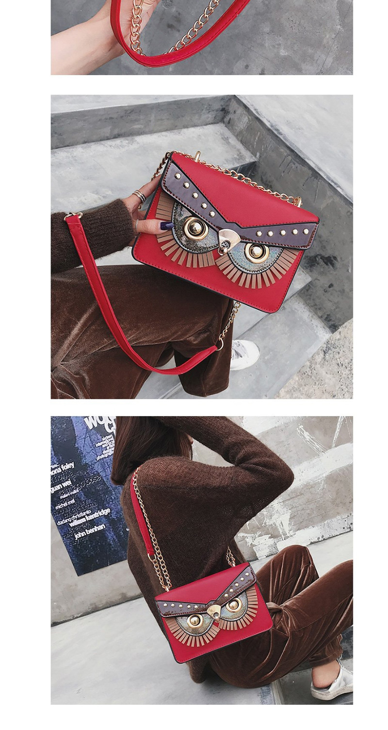 Fashion Red Pu Fringed Eye Shoulder Bag,Messenger bags