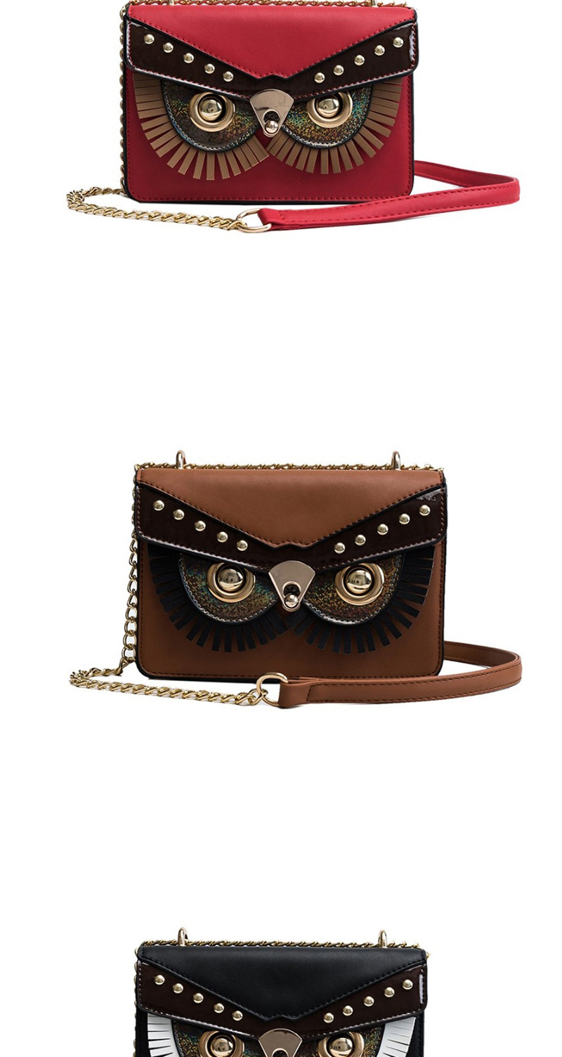 Fashion Brown Pu Fringed Eye Shoulder Bag,Messenger bags