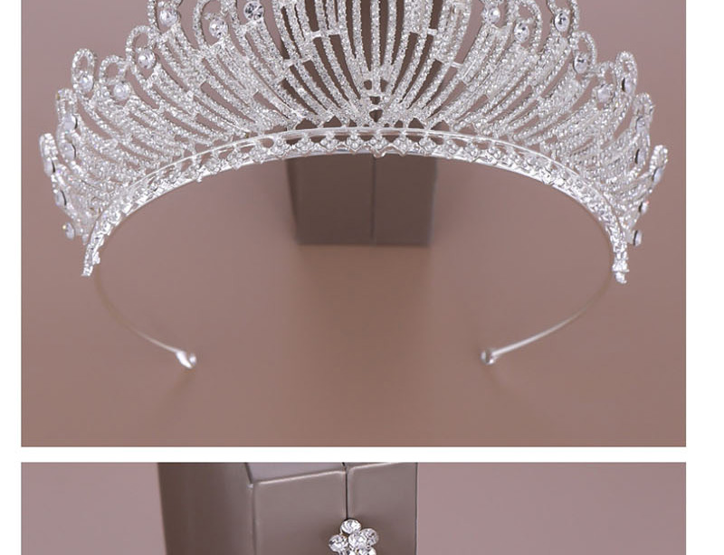 Fashion Silver Large Crystal Crown Headband,Head Band